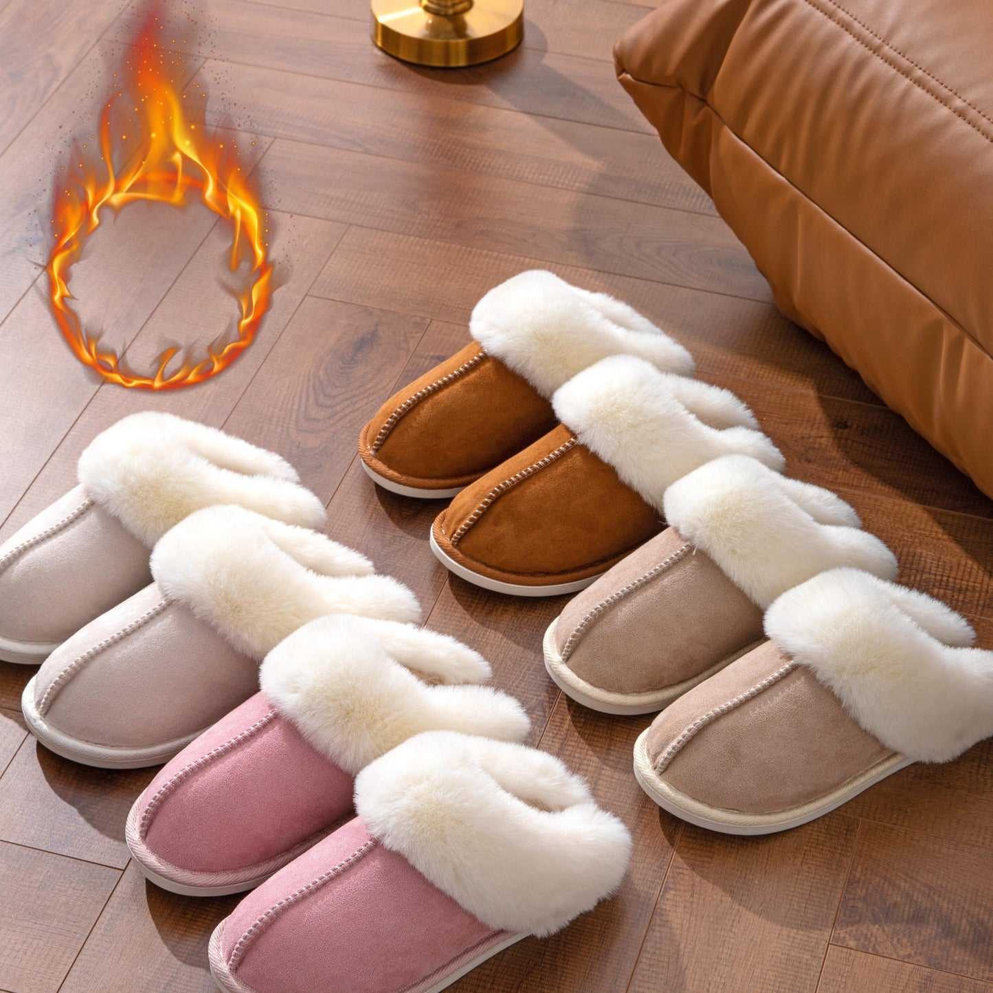 Fluffy Plush Winter Indoor Slippers | Anti-Slip & Warm - LuxyXO