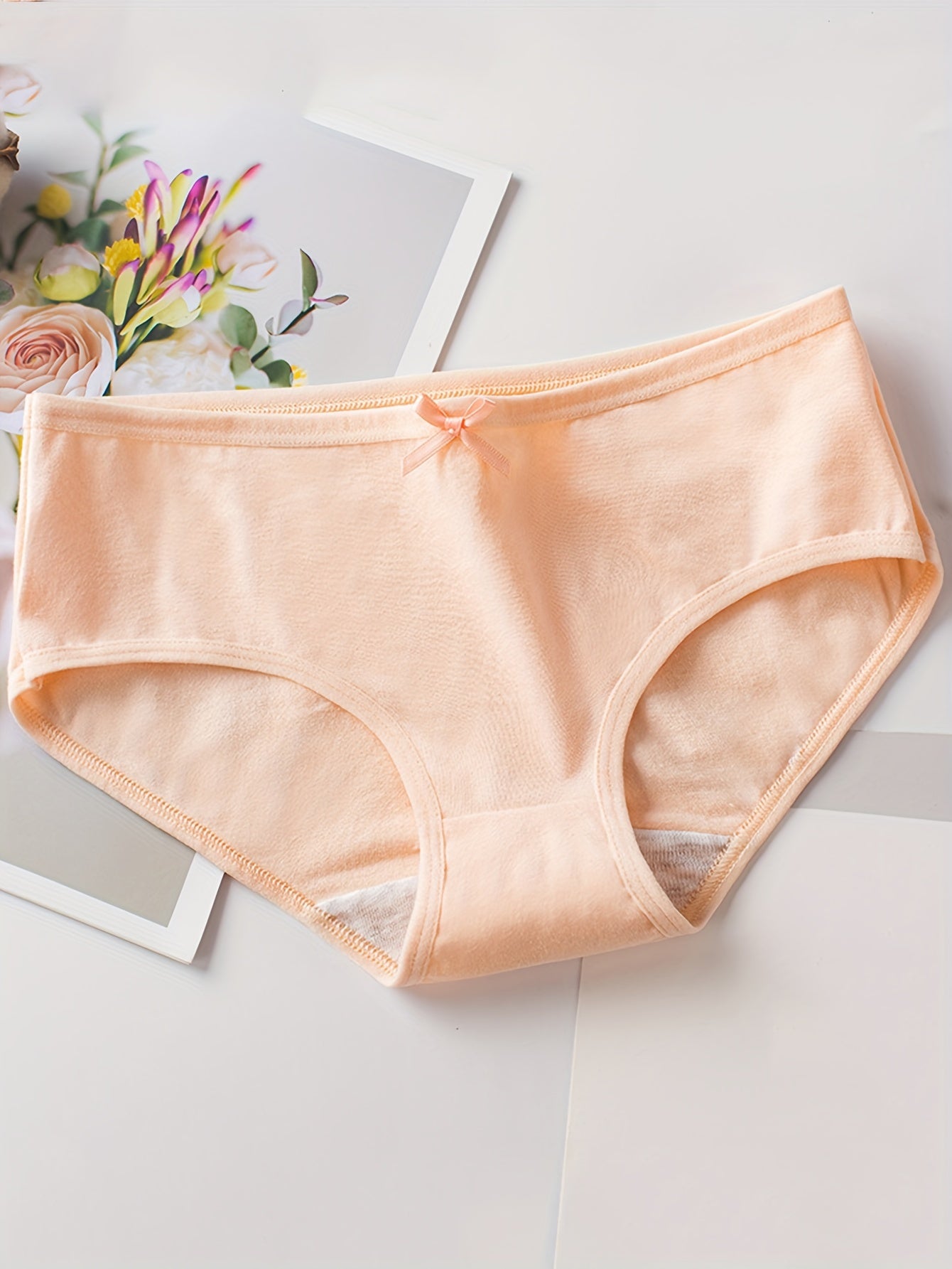 Cute Cotton Mid-Rise Brief Panties 5-Pack for Women - LuxyXO