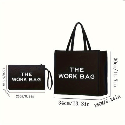 2pcs Spacious Stylish Tote Bag Set - Large Capacity