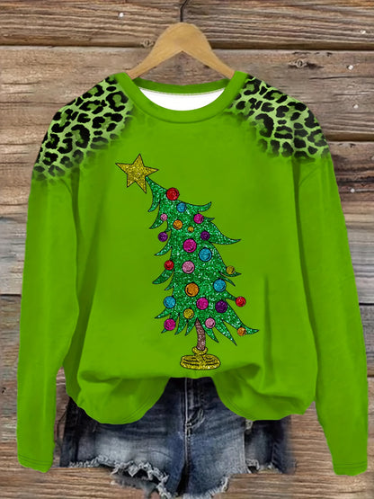 Festive Christmas Tree Design - 2024 Women's Oversized Long Sleeve Relaxed T-Shirt - Available in Extra Large Sizes