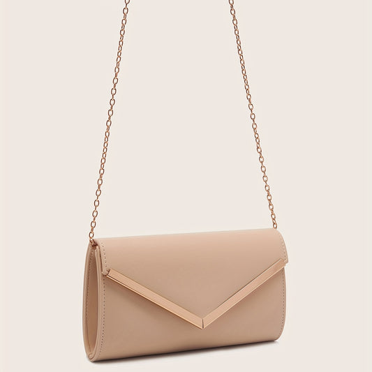 Trendy Envelop Square Crossbody Bag, Faux Leather Shoulder Bag