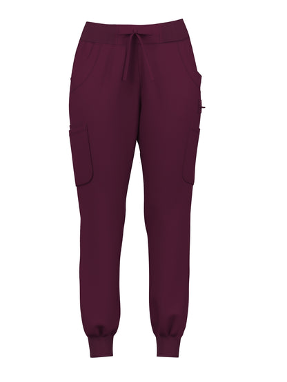 Stretchy Ribbed Comfort Joggers - Soft, Breathable, and Functional Healthcare Uniform Pants with Pockets for Women - Ideal for Medical Professionals and Everyday Wear