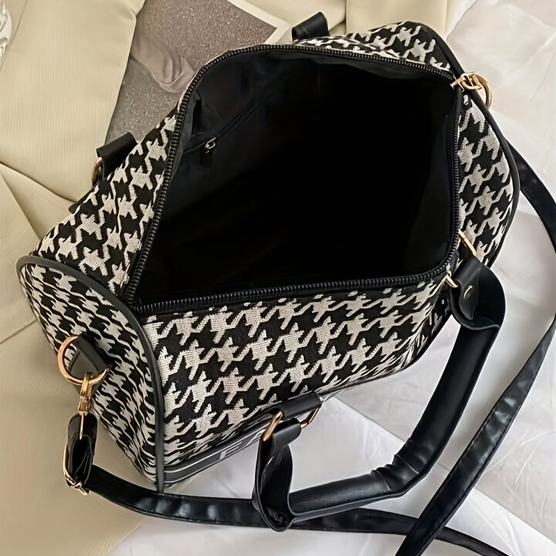 Large Capacity Houndstooth Shoulder Bag