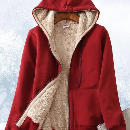 Winter Warm Jackets Thick Sherpa Lined Zip Up Hoodies Heavyweight Sweatshirt Coat