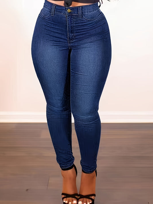 Plus Size Womens Stretchy Skinny Fit Jeans - Soft Cotton Blend