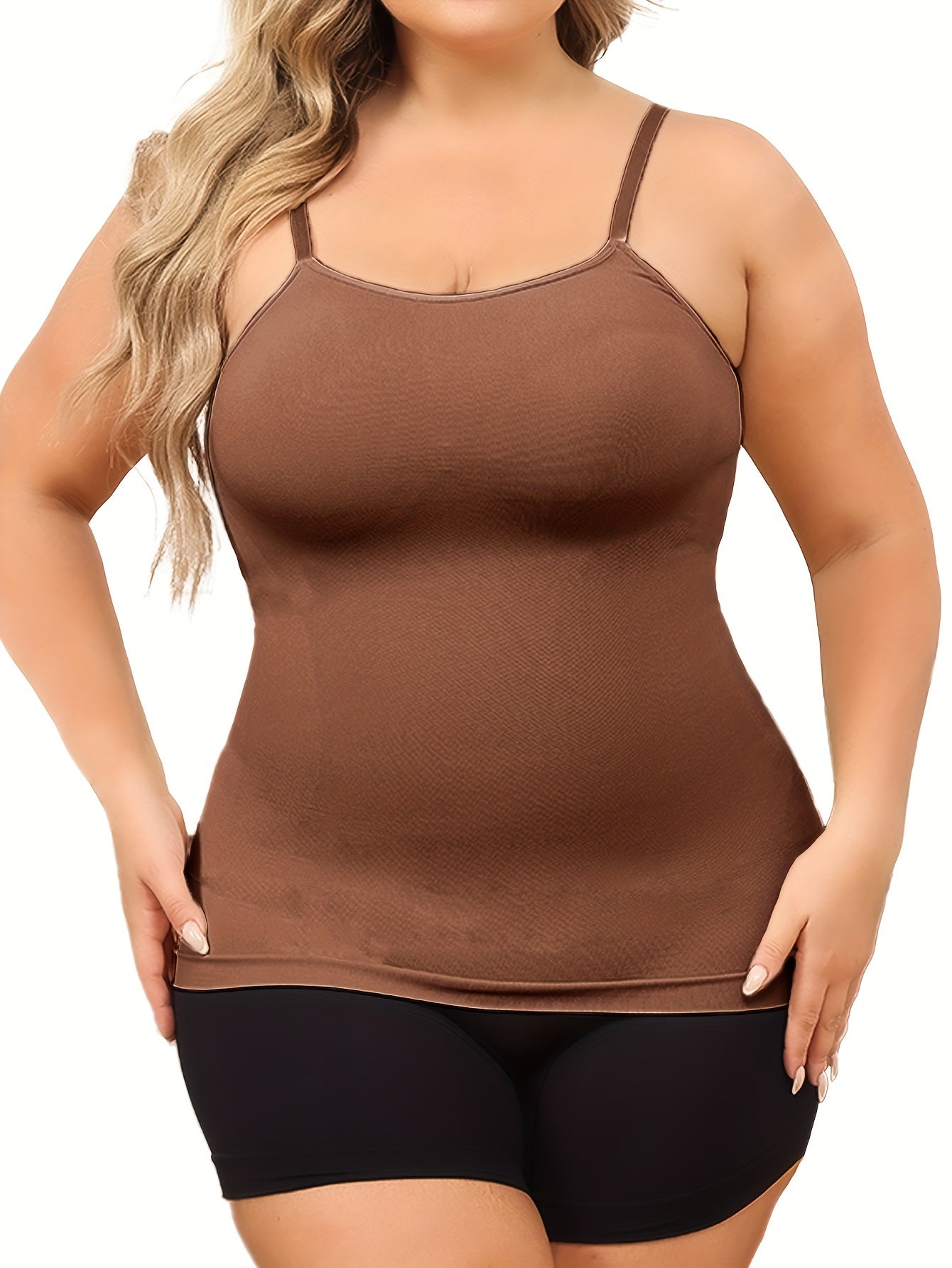 Plus Size Women's Shaping Tank Top - Sculpting, Slimming, and Posture Perfecting Camisole with Tummy Control, Back Support, and Breathable Fabric for Comfortable Everyday Wear