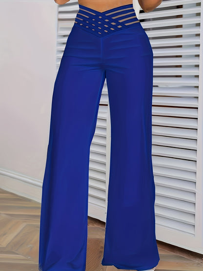 Women's Solid Color Hollow Slim Fit Fashionable Pants