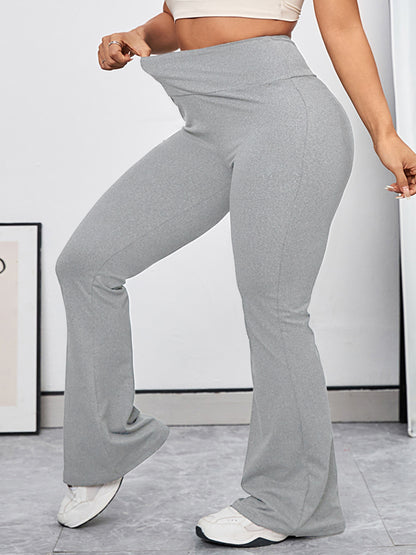 Plus Size High Waist Flared Yoga Pants - Ultra Stretchy, Moisture-Wicking, Comfortable Bootcut Sweatpants for Gym, Running, Workout, Outdoor, and Casual Wear - Perfect for Spring and Autumn Seasons