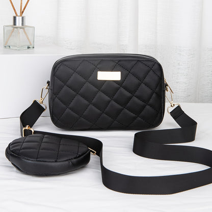 Elegant 2pcs Set: Chic Quilted Crossbody Bag