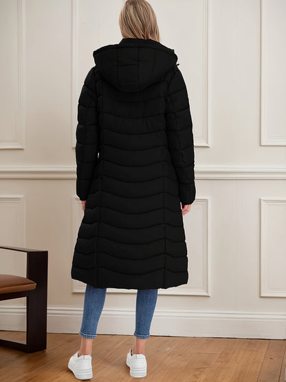 Women's Long Hooded Coat - Multi-Color, Quilted, Warm And Stylish, Available In Multiple Sizes