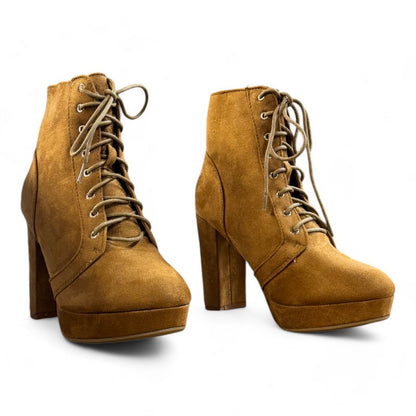 Women's Comfort Lace Up Chunky Heel Ankle Bootie