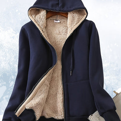 Winter Warm Jackets Thick Sherpa Lined Zip Up Hoodies Heavyweight Sweatshirt Coat