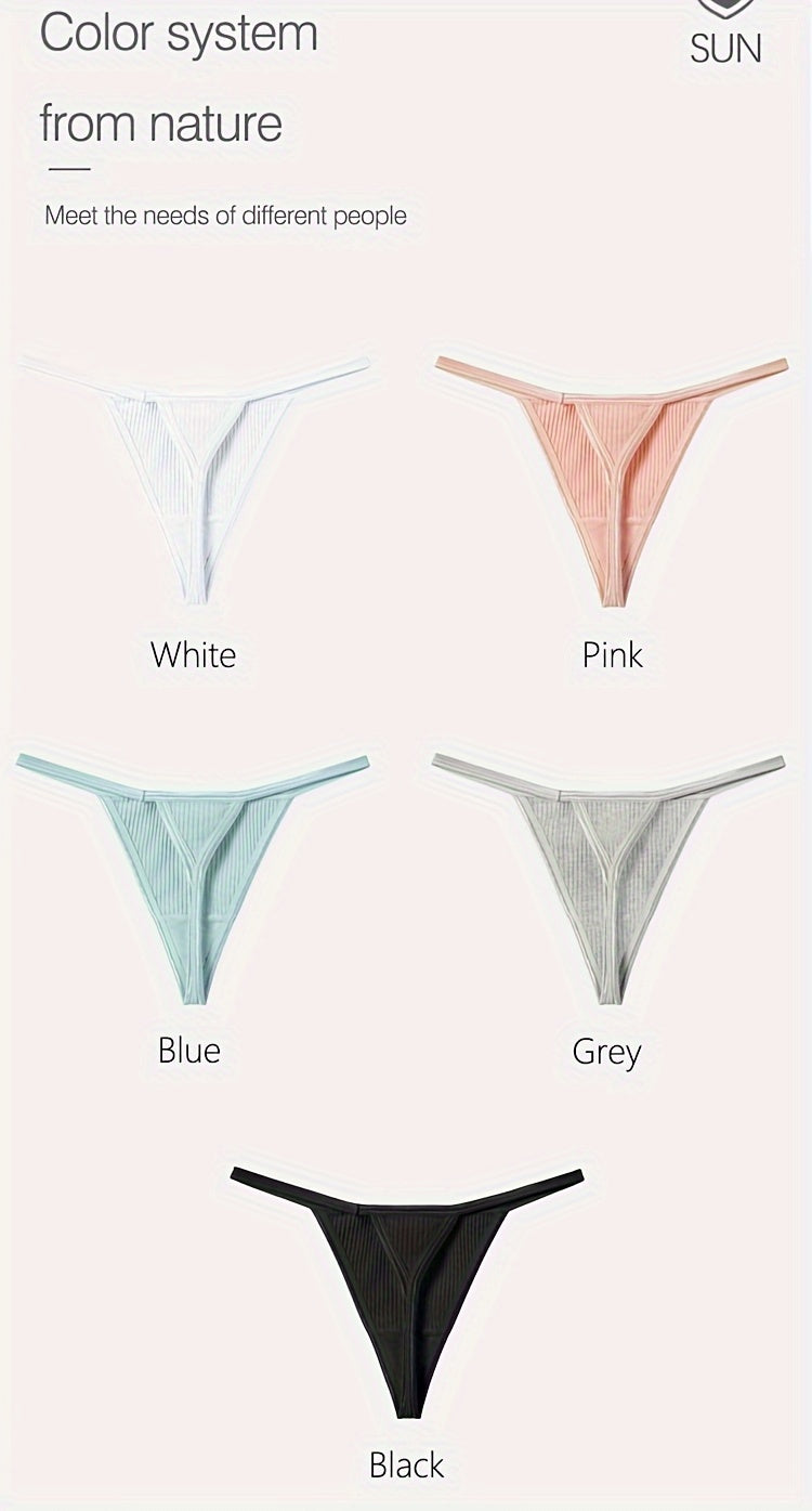 Sexy Spaghetti Strap Thongs - Ultra-Breathable 5-Pack - LuxyXO