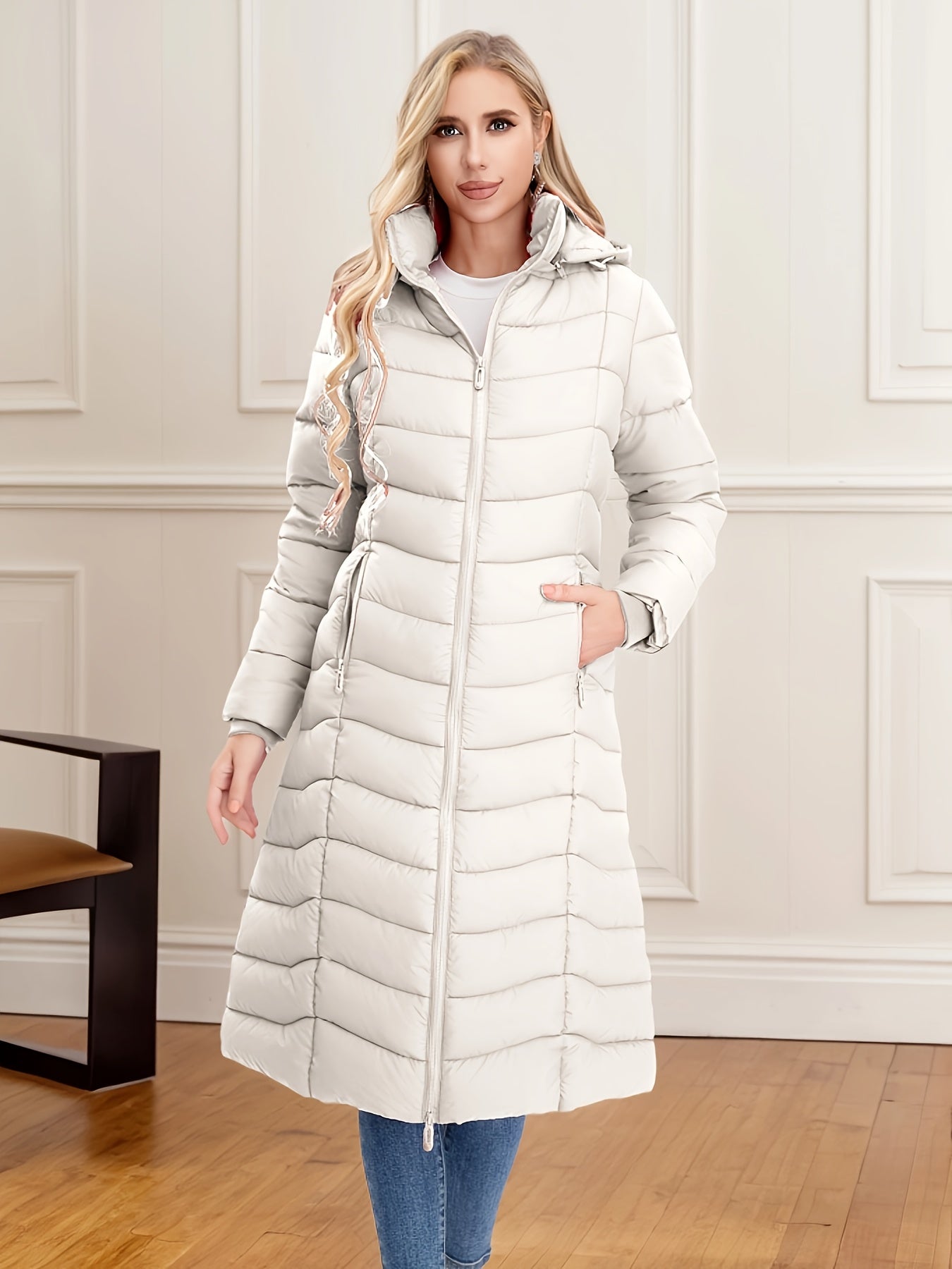 Women's Long Hooded Coat - Multi-Color, Quilted, Warm And Stylish, Available In Multiple Sizes