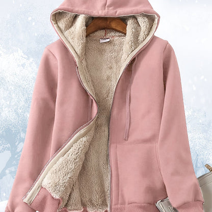 Winter Warm Jackets Thick Sherpa Lined Zip Up Hoodies Heavyweight Sweatshirt Coat