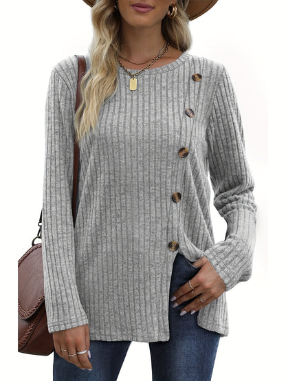 Women's Long Sleeve Crew Neck Tunic Top