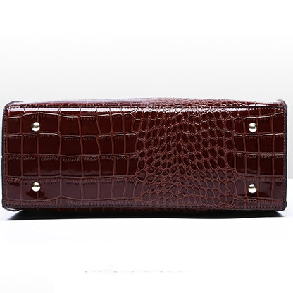 Trendy Crocodile Pattern Handbag for Women