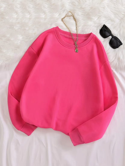 Sudadera acogedora de cuello redondo y manga larga para mujer