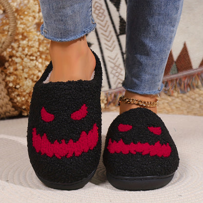 Cozy Halloween Cartoon Pumpkin House Slippers