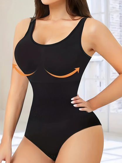 3-Pcs Women's Round Neck Triangle Body Shaper Vest, Solid Color Sports Body Shaper for Fitness and Everyday Wear