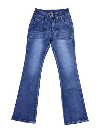 Fashion Whisker Flare Leg Jeans - LuxyXO