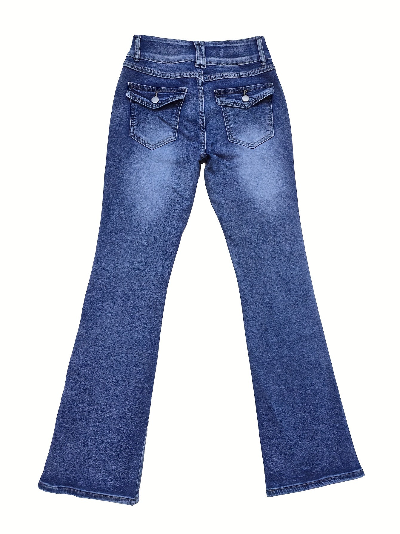 Fashion Whisker Flare Leg Jeans - LuxyXO