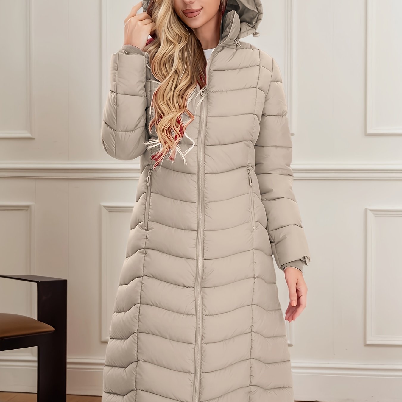 Women's Long Hooded Coat - Multi-Color, Quilted, Warm And Stylish, Available In Multiple Sizes