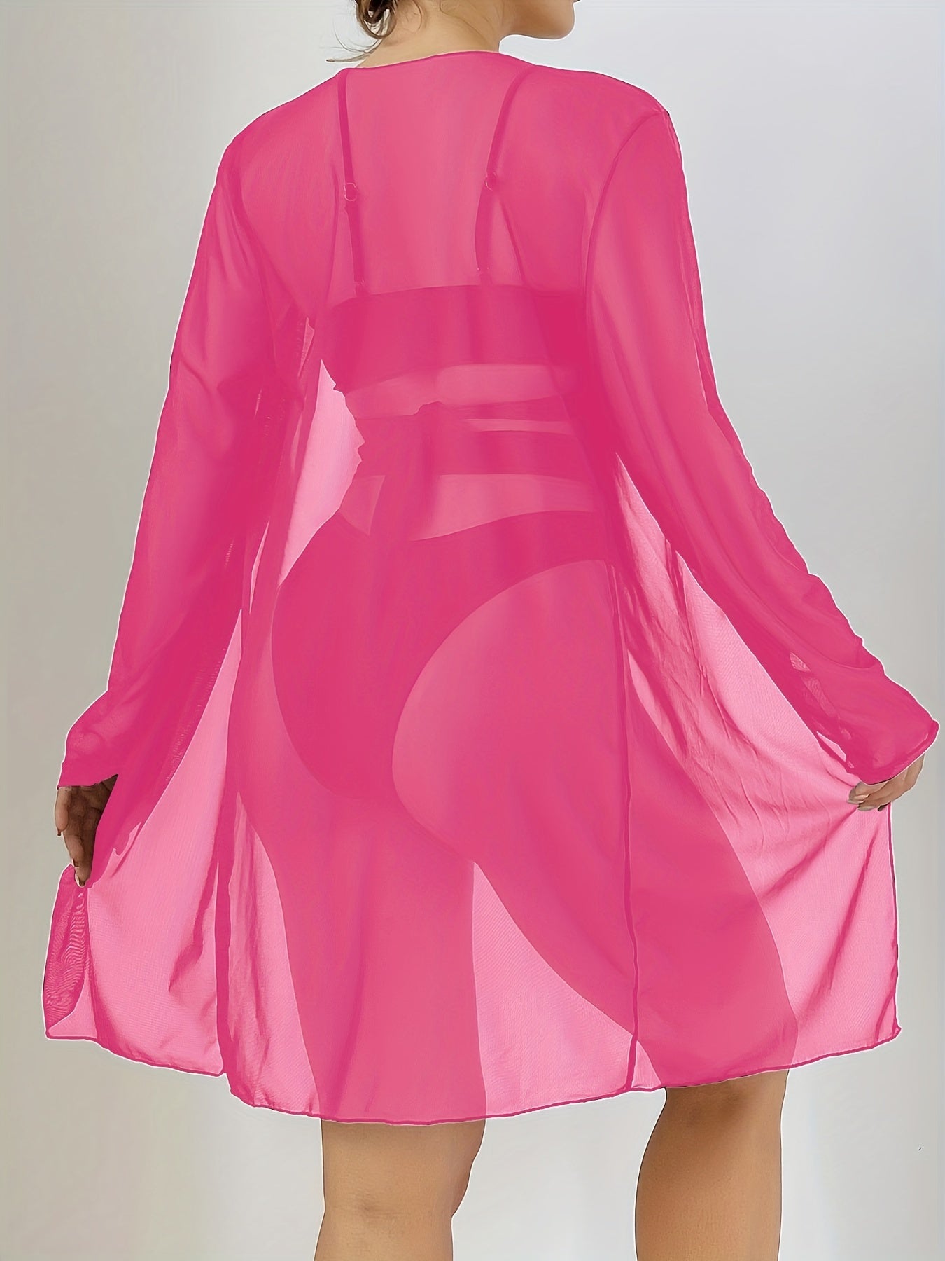 3-Pieces V Neck Bikini Sets, Criss Cross Strap High Cut With Cover Up Shirt Long Sleeves Bathing Suit