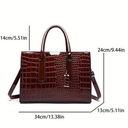 Trendy Crocodile Pattern Handbag for Women