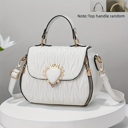 Casual Elegance, Chic Faux Leather Crossbody Bag for Women