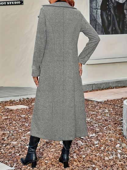 Elegant Double-Breasted Overcoat for Fall & Winter