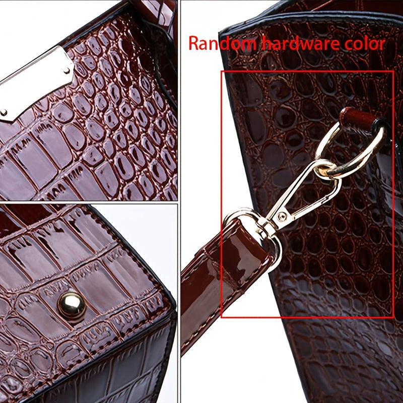 Trendy Crocodile Pattern Handbag for Women