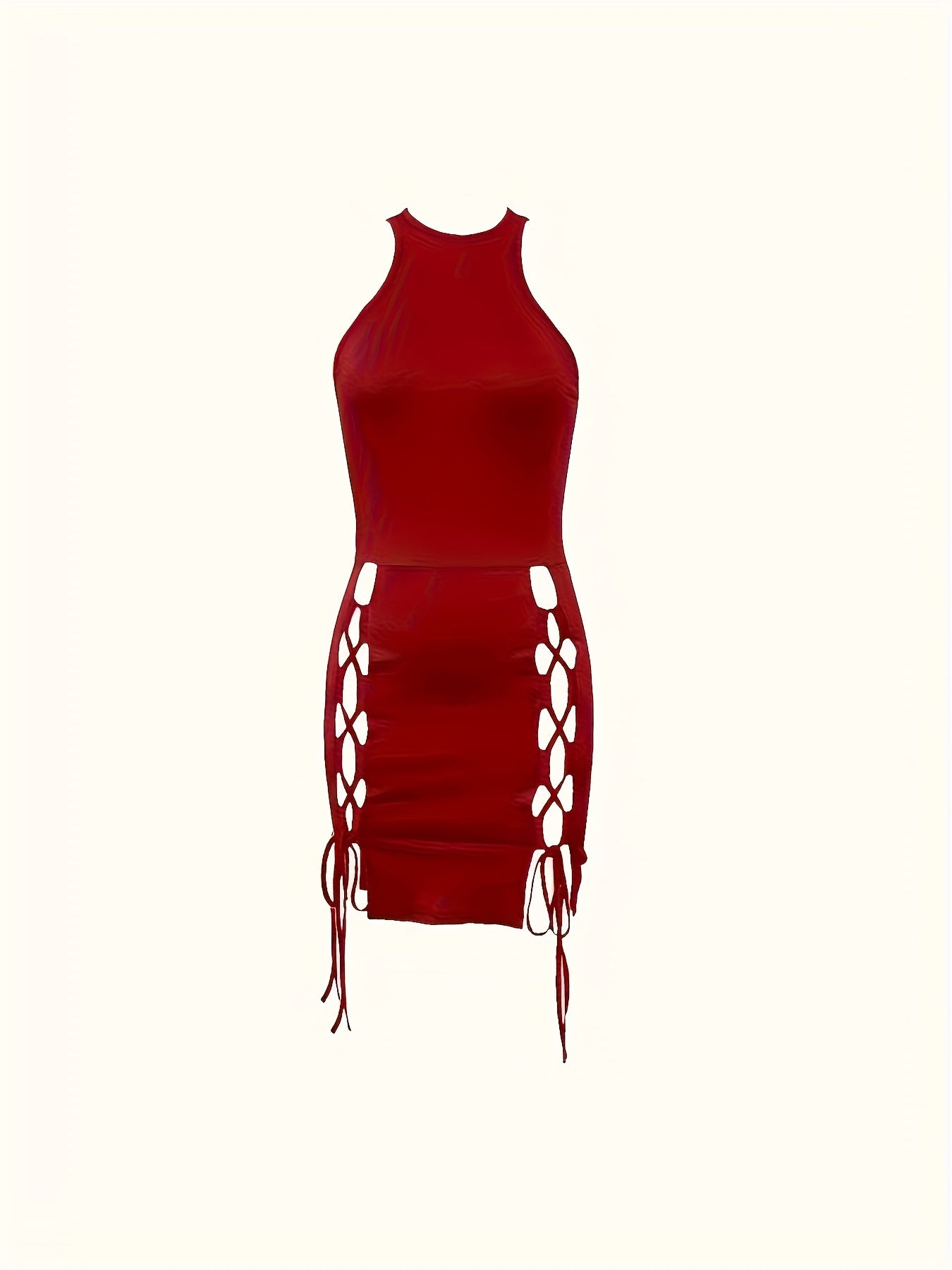 Vestido ajustado sexy de tirantes para mujer - Cuello redondo