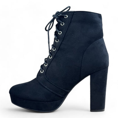 Women's Comfort Lace Up Chunky Heel Ankle Bootie