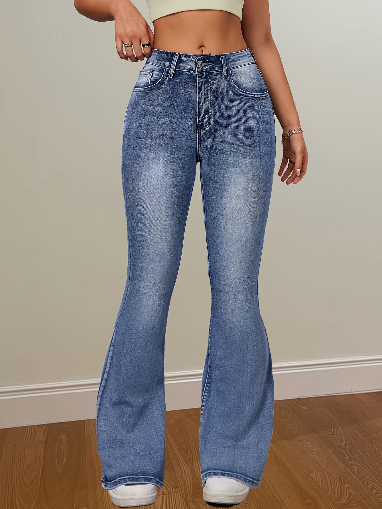 High Stretch Flare Leg Jeans - LuxyXO