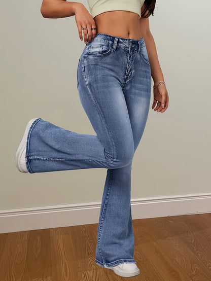 High Stretch Flare Leg Jeans - LuxyXO