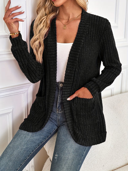 Womens Soft Knit Open Front Cardigan with Pockets