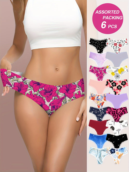 Floral Print Briefs - Ultra-Comfy & Stylish 6-Pack - LuxyXO