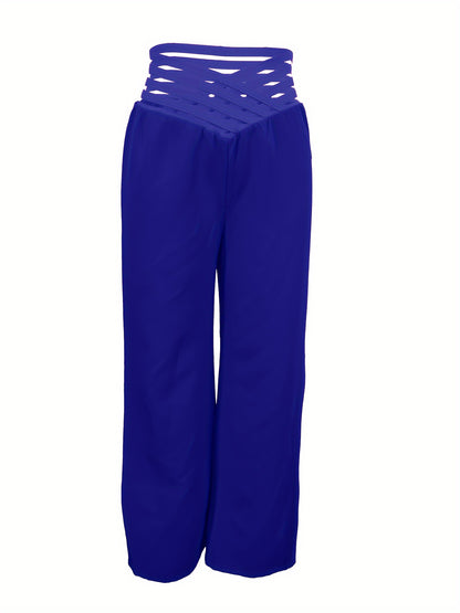 Women's Solid Color Hollow Slim Fit Fashionable Pants