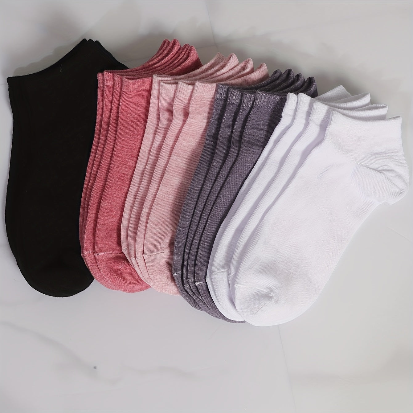 Soft & Breathable Women's Ankle Socks - 10 Pairs - LuxyXO