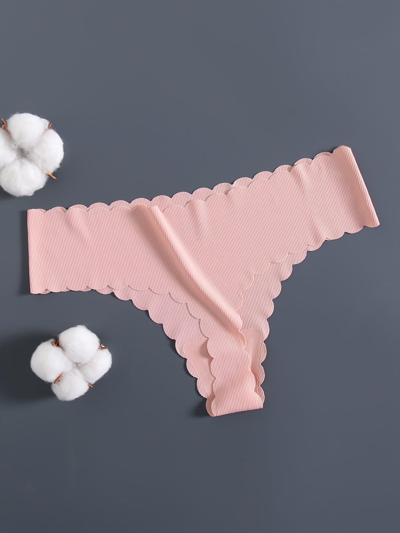 Luxurious Solid Scallop Trim Thongs 10pcs