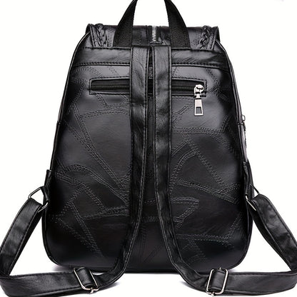 Casual PU Leather Backpack with Tassel Detail - Fashionable Lightweight Daypack