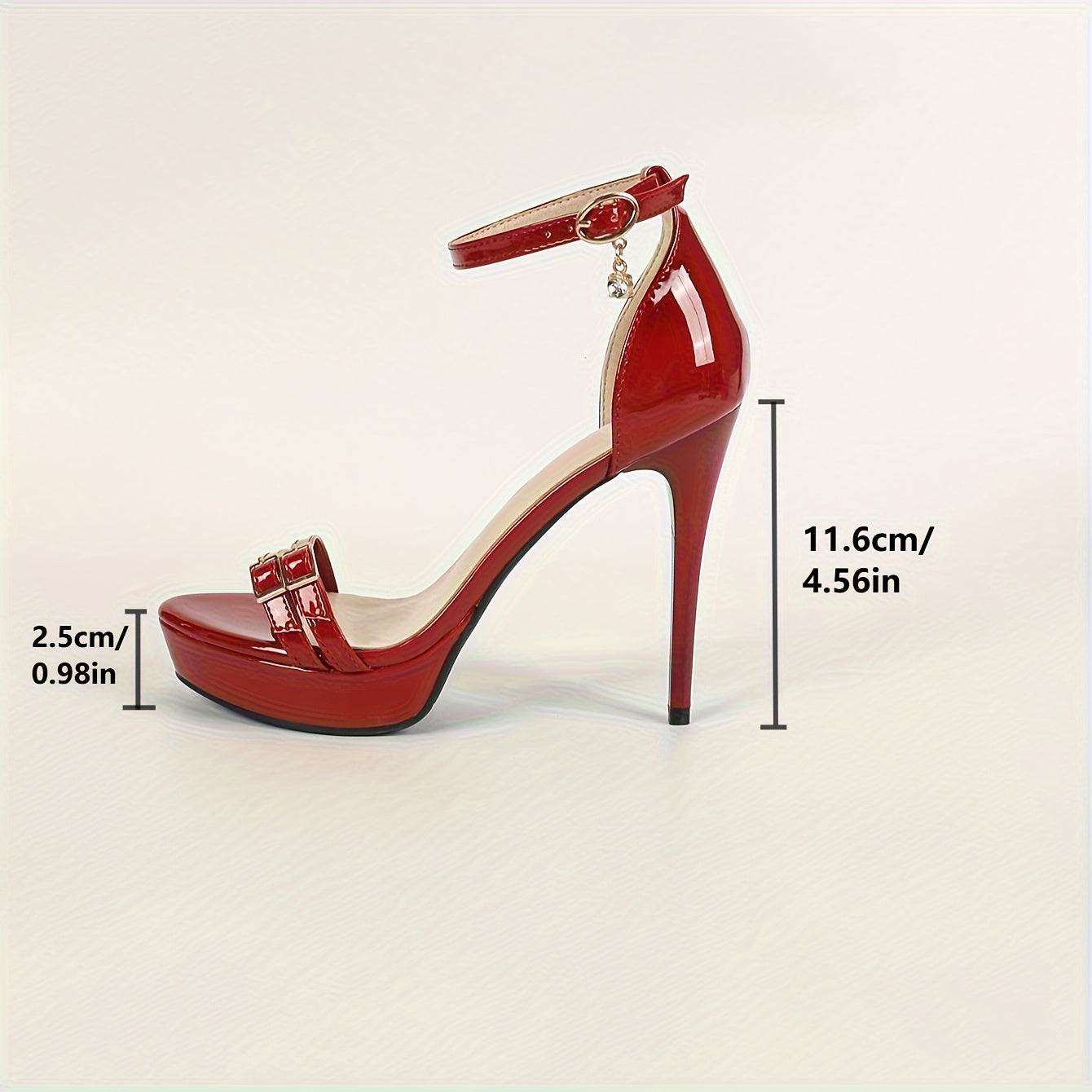 Stylish Buckle Strap Stilettos - Chic Open-Toe Fashion Pumps with Solid Color Design, Elegant Heel Shape, and Comfortable Wear - Perfect for Formal Occasions and Dressy Events