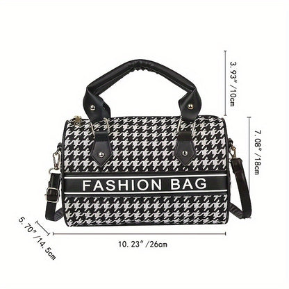 Large Capacity Houndstooth Shoulder Bag