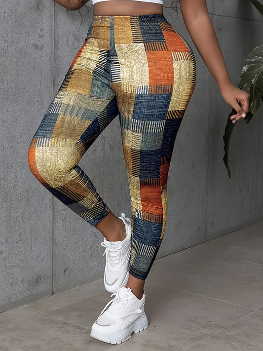 Women's Fashionable 3D Digital Print Leggings - Casual, Stretchy Polyester, Machine Washable - Perfect for All Seasons