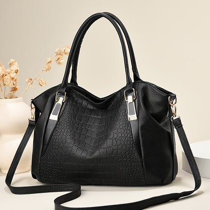 Stylish Crocodile Pattern PU Tote Bag