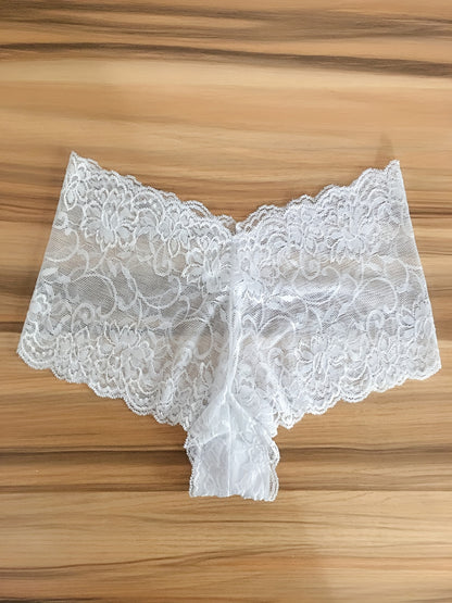 Soft Floral Lace Boyshorts - Sexy Panties 6-Pack - LuxyXO