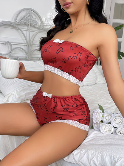 Elegant Satin Lace Trim Bra & Panty Set - LuxyXO