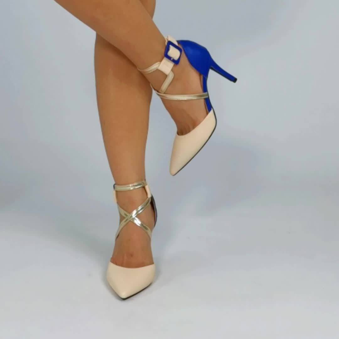 Zapatos de tacón alto con punta puntiaguda para mujer: elegantes bandas entrecruzadas, color sólido, suela de goma, parte superior de piel sintética de poliuretano PU, perfectos para bodas y ocasiones formales