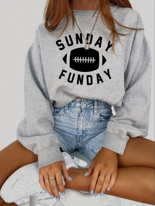 Stylish Rugby Graphic Sweatshirt - Soft, Long Sleeves, Round Neck, Pullover